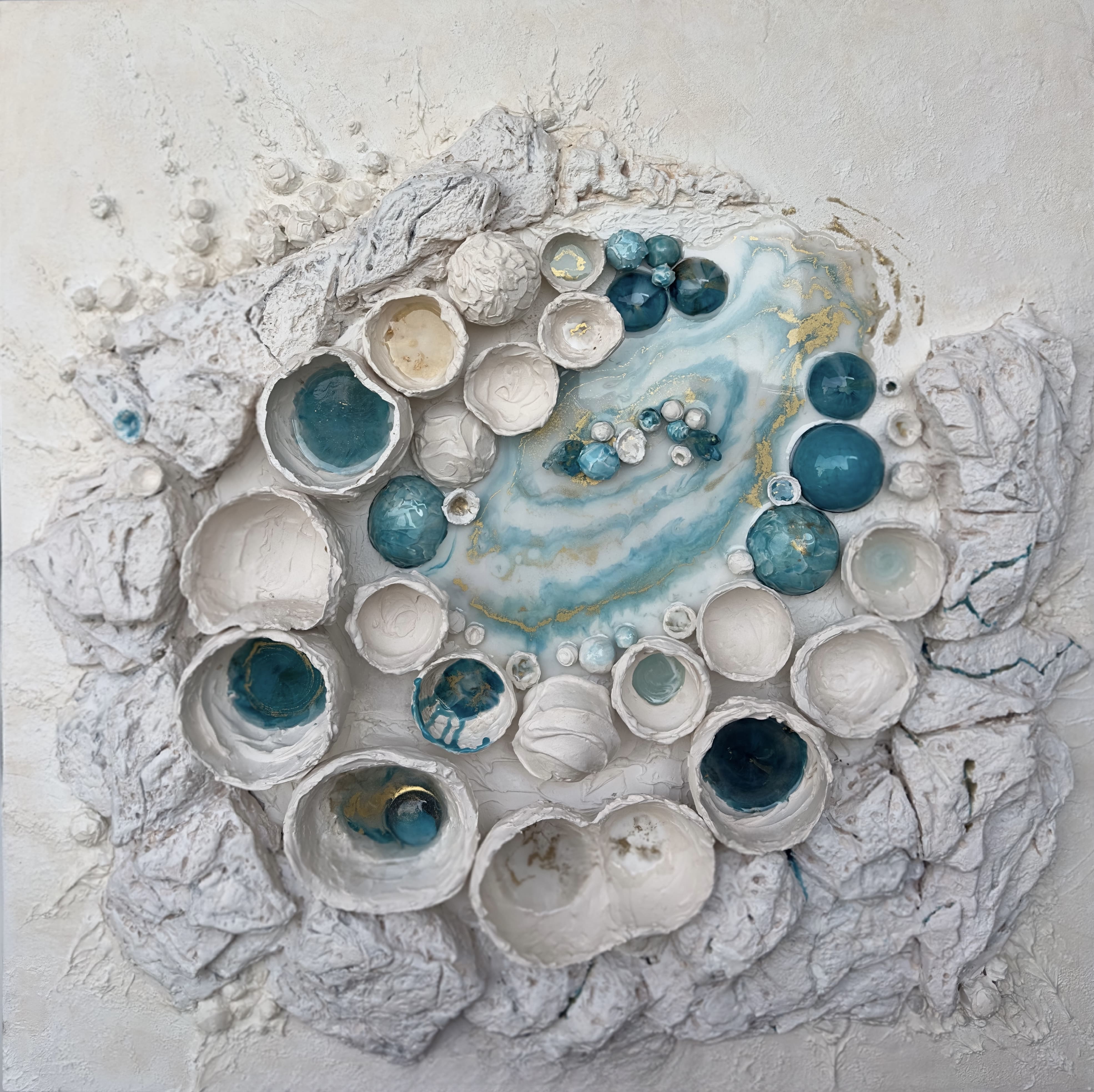 Terroir — epoxy resin, texture paste and gypsum on waterproof plywood