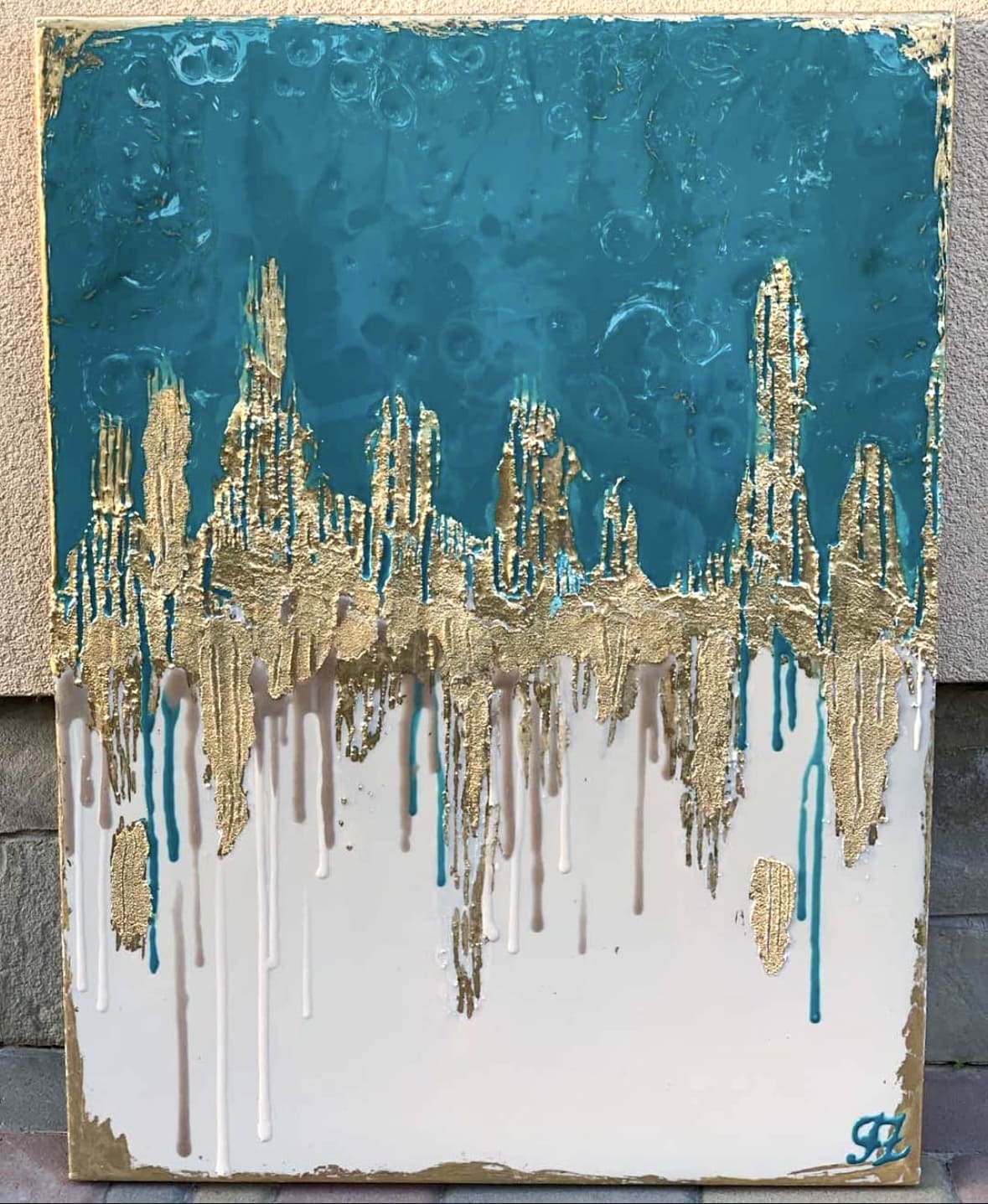 Surface I — textured mixed media artwork